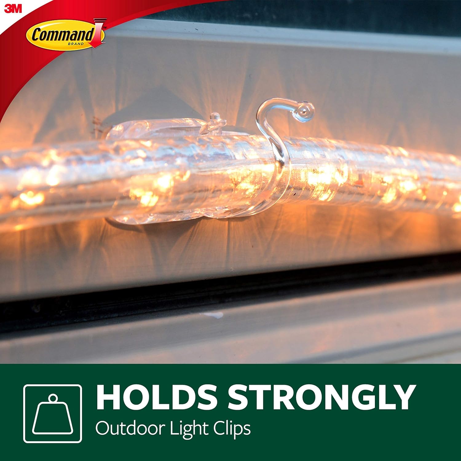 Command Outdoor Rope Light Clips, 12 Hooks and 16 Command Strips - Image 3